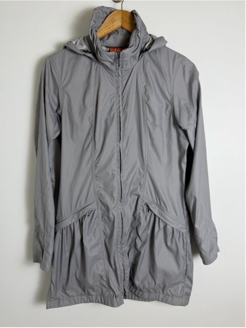 Gray Gorpcore Hooded Rain Jacket